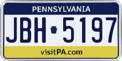 PA license plate JBH5197