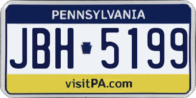 PA license plate JBH5199