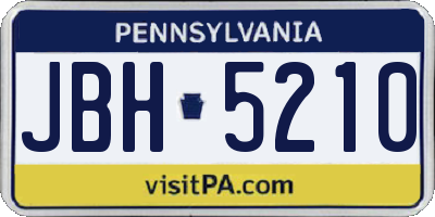 PA license plate JBH5210