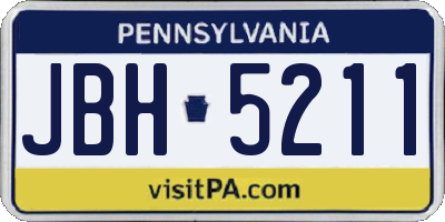 PA license plate JBH5211