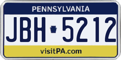 PA license plate JBH5212