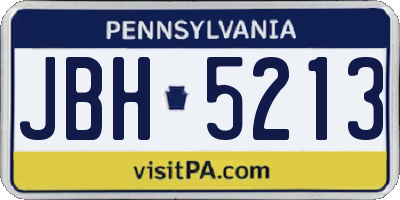 PA license plate JBH5213