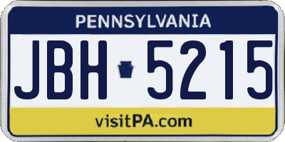 PA license plate JBH5215