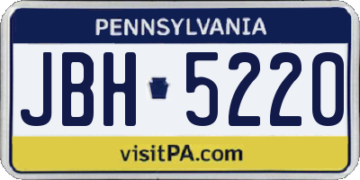 PA license plate JBH5220