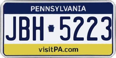 PA license plate JBH5223