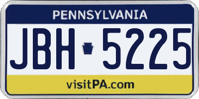 PA license plate JBH5225