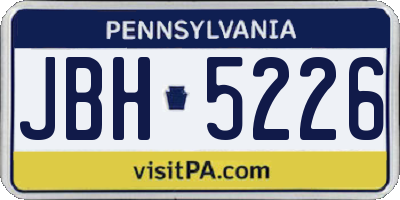 PA license plate JBH5226