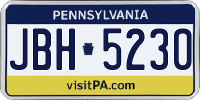 PA license plate JBH5230