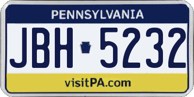 PA license plate JBH5232