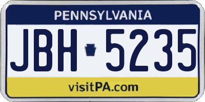 PA license plate JBH5235