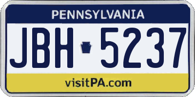 PA license plate JBH5237