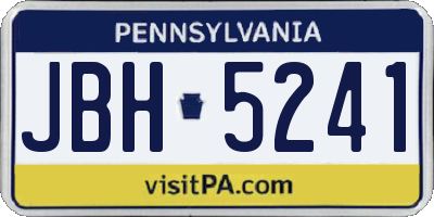 PA license plate JBH5241