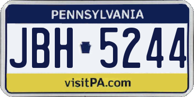 PA license plate JBH5244