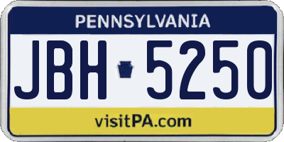 PA license plate JBH5250