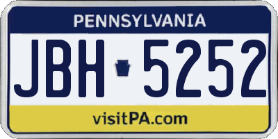 PA license plate JBH5252