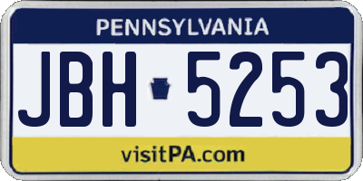 PA license plate JBH5253