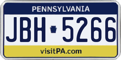 PA license plate JBH5266