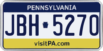 PA license plate JBH5270