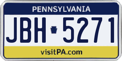 PA license plate JBH5271