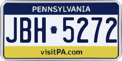 PA license plate JBH5272