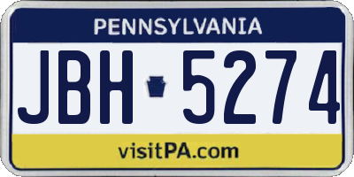 PA license plate JBH5274