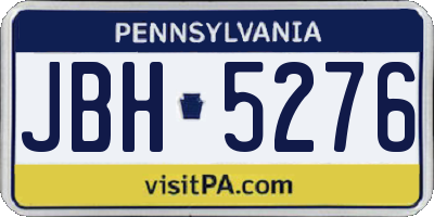 PA license plate JBH5276