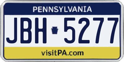 PA license plate JBH5277