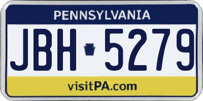 PA license plate JBH5279