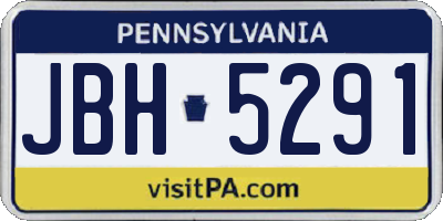 PA license plate JBH5291