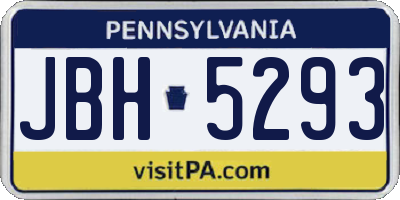 PA license plate JBH5293