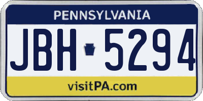 PA license plate JBH5294