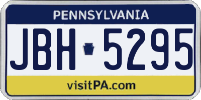 PA license plate JBH5295