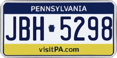 PA license plate JBH5298