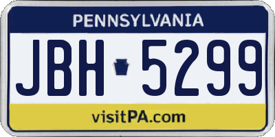 PA license plate JBH5299