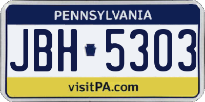 PA license plate JBH5303