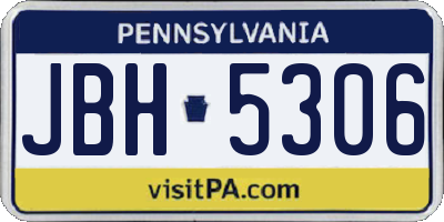 PA license plate JBH5306