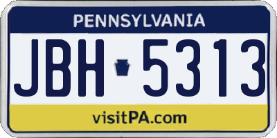 PA license plate JBH5313