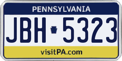 PA license plate JBH5323