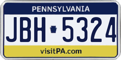 PA license plate JBH5324