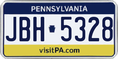 PA license plate JBH5328