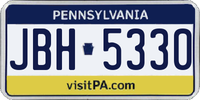 PA license plate JBH5330