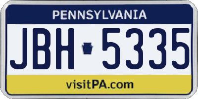 PA license plate JBH5335