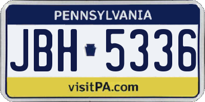 PA license plate JBH5336