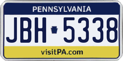 PA license plate JBH5338