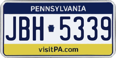 PA license plate JBH5339