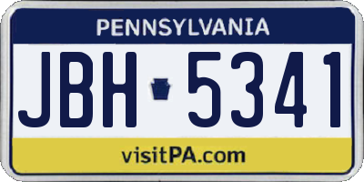 PA license plate JBH5341