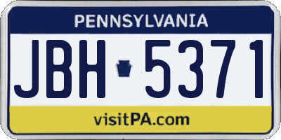 PA license plate JBH5371