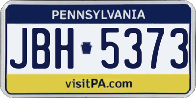 PA license plate JBH5373