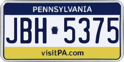 PA license plate JBH5375