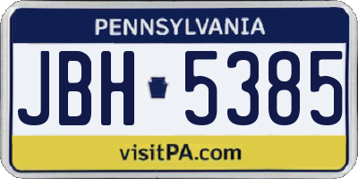 PA license plate JBH5385